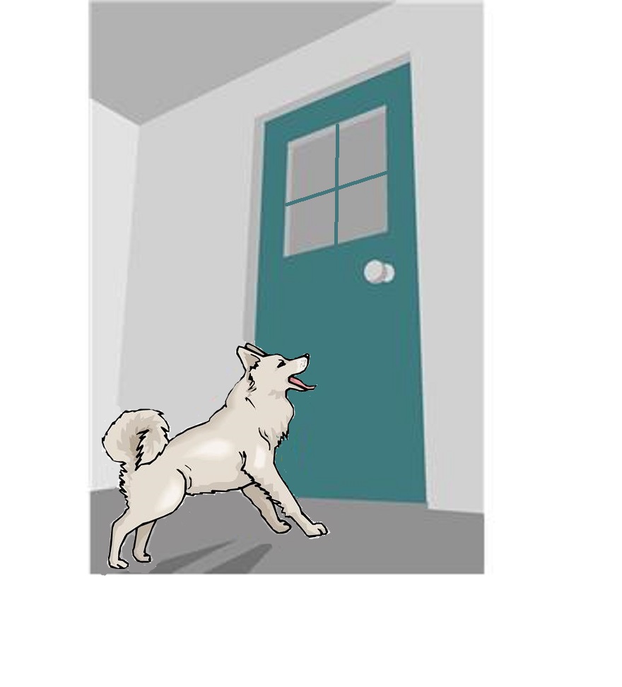 dog at door clip art